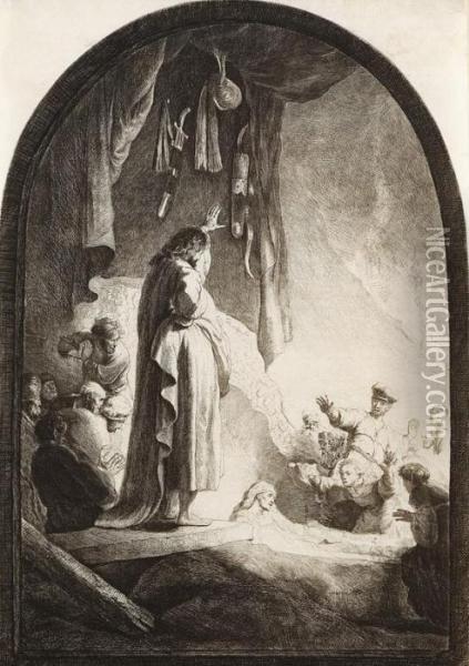 Die Grose Auferweckung Des Lazarus Oil Painting - Rembrandt Van Rijn