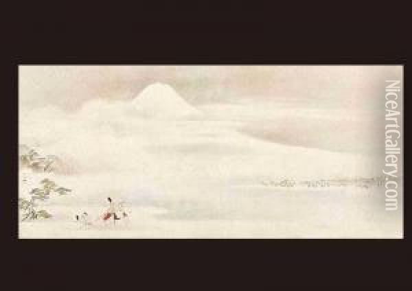 Mt.fuji Oil Painting - Kano Tanyu