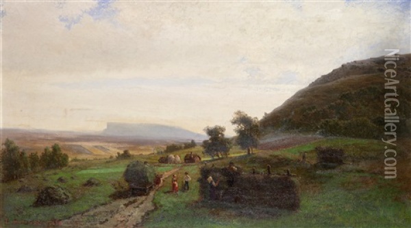 Hobargning Oil Painting - Olof Hermelin