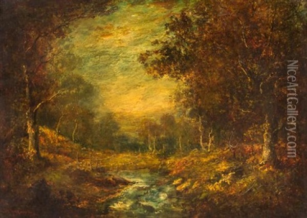 Forest Landscape Oil Painting - Hudson Mindell Kitchell