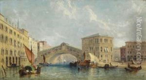The Rialto Bridge Oil Painting - James Edwin Meadows
