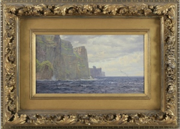 St. John's Head, Hoy, Orknay Island, Scotland Oil Painting - William Trost Richards