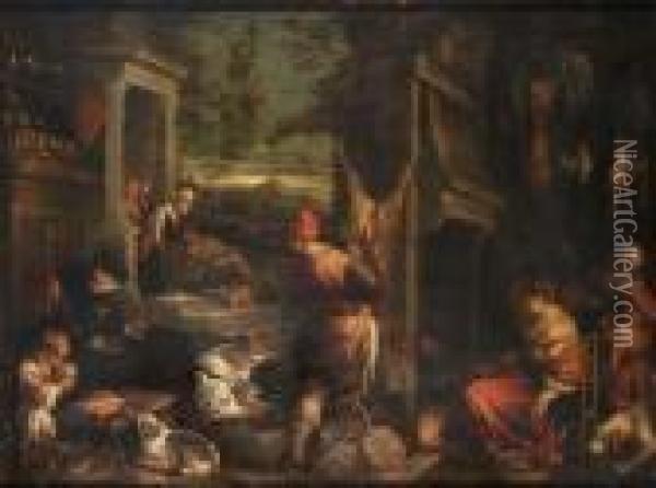 Il Ritorno Del Figliuol Prodigo Oil Painting - Jacopo Bassano (Jacopo da Ponte)