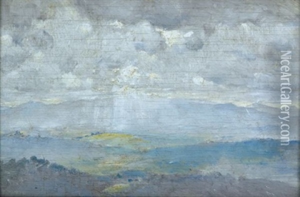Cloudscape Oil Painting - Thomas William Roberts
