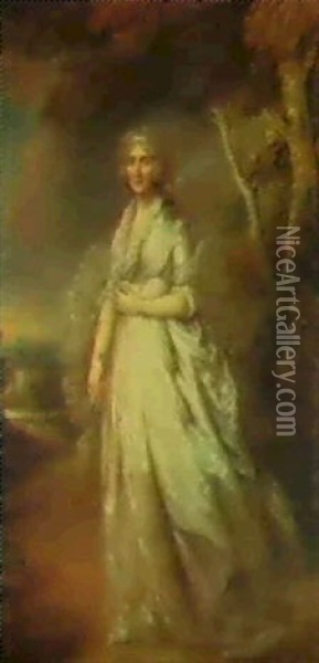 Portrait Of Charlotte Brydges (1766-1849) Oil Painting - Gainsborough Dupont