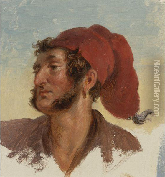 A Neapolitan Fisherman Oil Painting - Carl Fruwirth