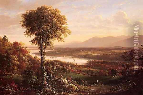 View of the Catskills from the South side of Mount Merino Oil Painting - Henry Ary