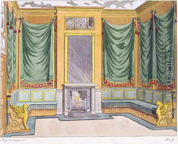 Room Design, George Smith, from Magazin des Luxus, Paris and Leipzig Vol IV, 19th century Oil Painting - George Smith