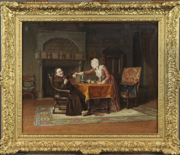 La Reprimande Du Tricheur Oil Painting - Victor Marais-Milton