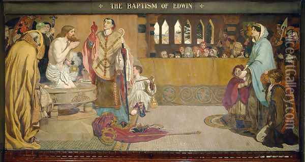 The Baptism of Edwin Oil Painting - Ford Madox Brown