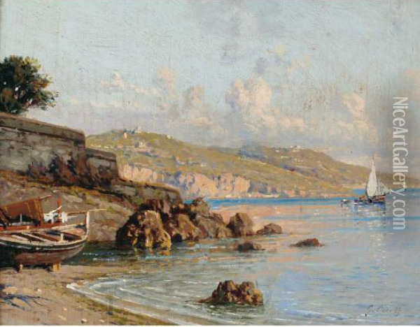 Marina Nel Golfo Di Salerno Oil Painting - Giuseppe Carelli