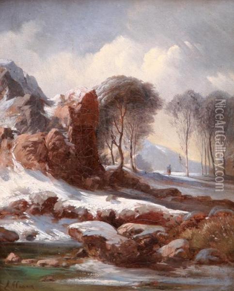 Winter Landscape Oil Painting - Remigius Adriannus van Haanen