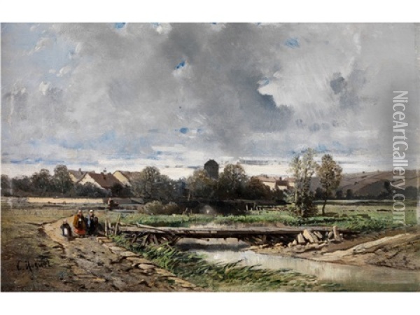 Dorf In Der Normandie Oil Painting - Charles Hoguet
