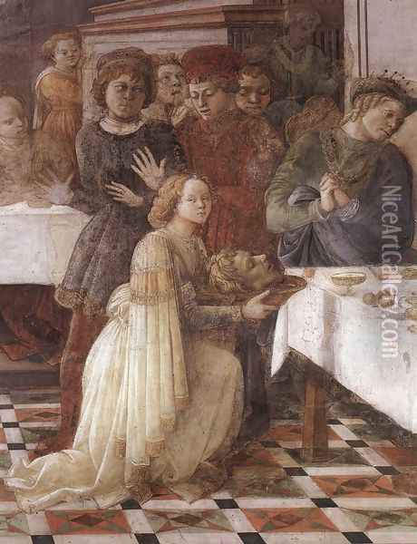 Herod's Banquet (detail-2) 1452-65 Oil Painting - Fra Filippo Lippi