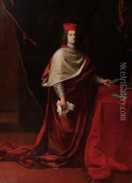 Ritratto Di Cardinale Oil Painting - Giovanni Battista (Baciccio) Gaulli