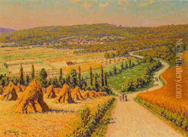 La Route Parmi Les Champs En Ete Oil Painting - Gustave Camille Gaston Cariot