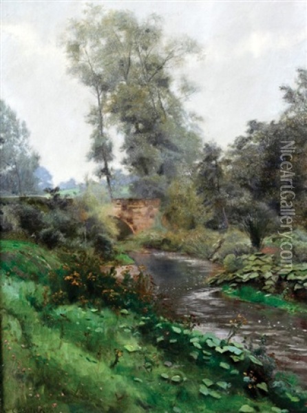 River Scene Oil Painting - Charles Ernest Butler