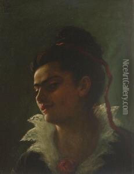 Junge, Sudlandische Dame. Oil Painting - Anselm Feuerbach
