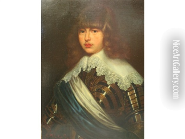 Portrait Of Prince Waldemar Christian Of Denmark (1603-1647)(after Justus Sustermans) Oil Painting - Giulia Cheli Capella