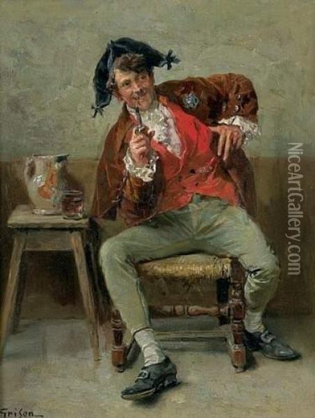 A La Taverne Oil Painting - Francois Adolphe Grison