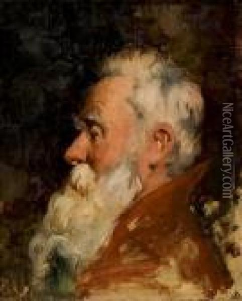Head Of Man With Beard Oil Painting - Nicholaos Gysis