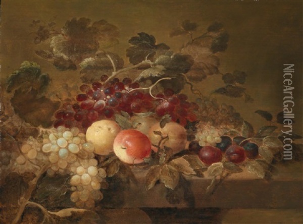 Fruchtestillleben Oil Painting - Roelof Koets