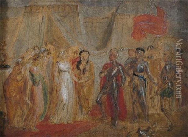 Princess Catherine Of France Being Presented To Henry V Of England Oil Painting - Thomas Stothard