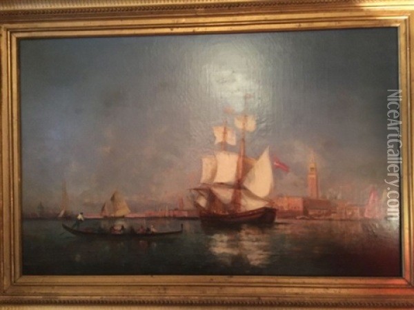 Voilier A Venise Oil Painting - Paul Charles Emmanuel Gallard-Lepinay