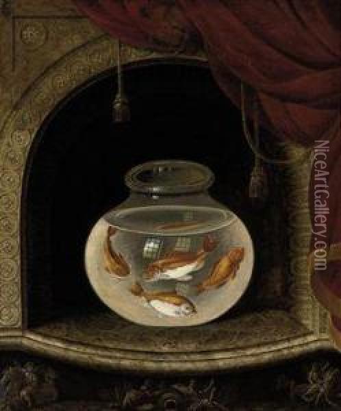 Goldfish Oil Painting - James Sillett