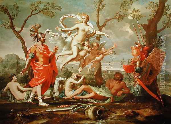 Venus Arming Aeneas, 1639 Oil Painting - Nicolas Poussin