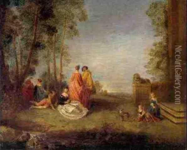 Landscape With Amorous Couples And Two Children With A Dog (