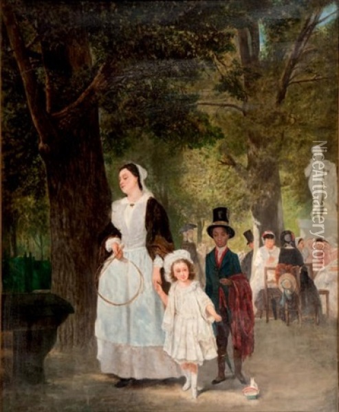 La Promenade Oil Painting - Ludwig Knaus