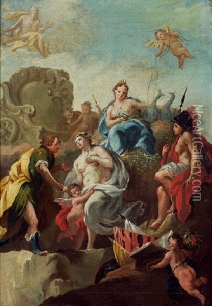 Juno Minerva Und Venus Oil Painting - Daniel Gran