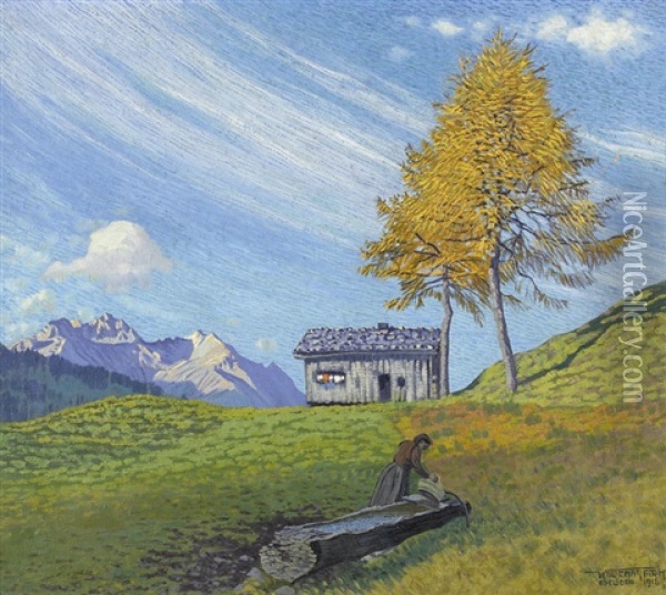 Herbstnachmittag Oil Painting - Waldemar Theophil Fink