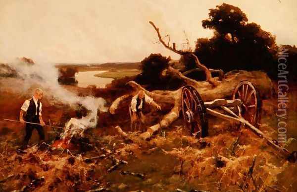 Logging Time Oil Painting - Arthur Walker Redgate