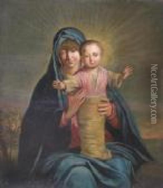 Madonna And Child Oil Painting - Giovanni Battista Salvi