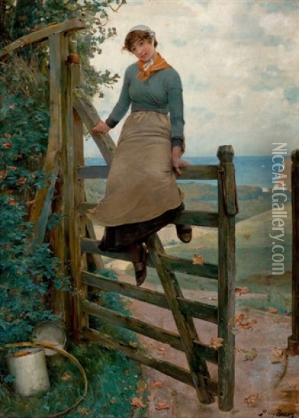 Gate To The Sea Oil Painting - Henry Bacon