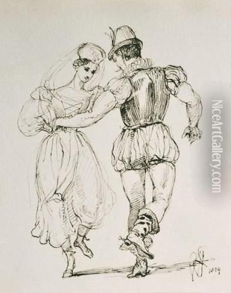 Danse Folklorique Oil Painting - Sir George Hayter