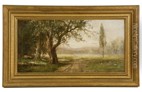 Bucolic Spring Country Lane Oil Painting - Joseph Rodefer DeCamp