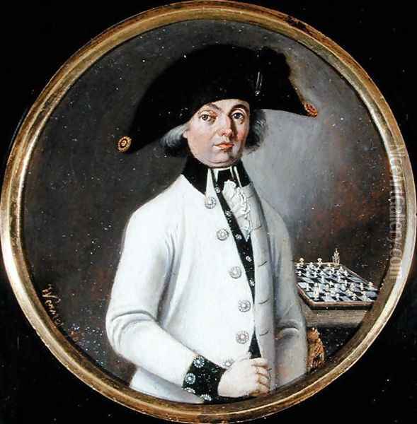 Portrait of a Gentleman Chess Player Oil Painting - Johann Werner