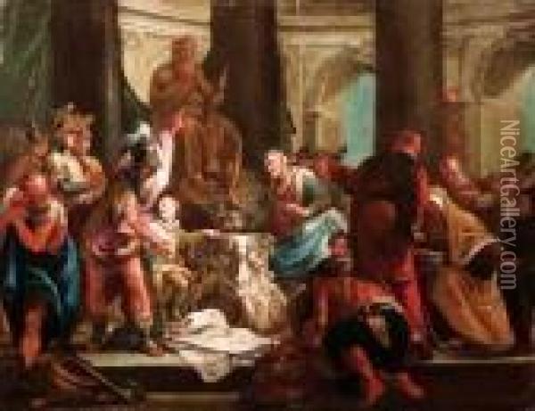 Scena Di Sacrificio Oil Painting - Giovanni Battista Pittoni the younger