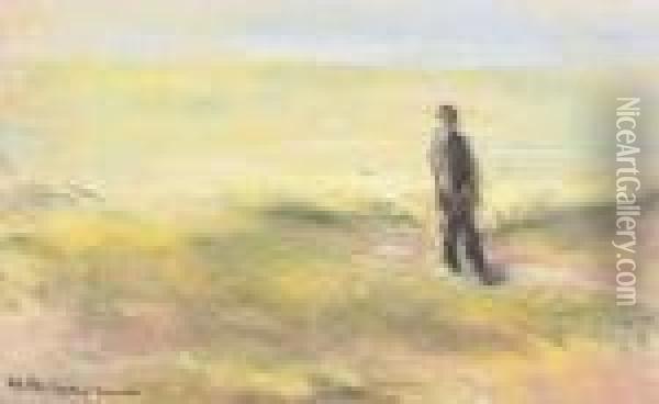 Einsamer Mann Auf Einer Dune Oil Painting - Max Liebermann