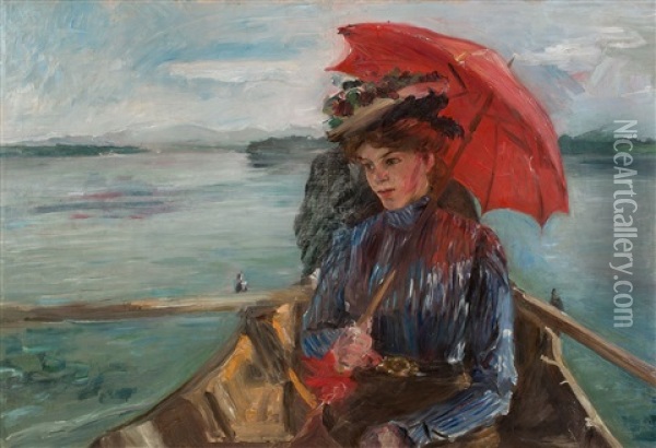 Fraulein Heck (im Boot Auf Dem Starnberger See) Oil Painting - Lovis Corinth