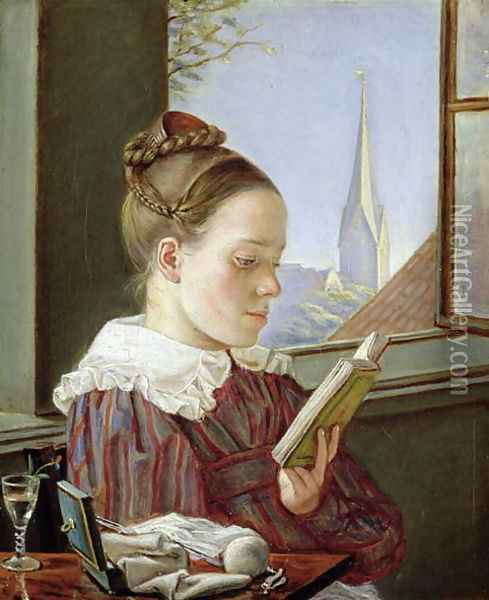 Minna Wasmann, the sister of the artist (1811-36), 1822 Oil Painting - Friedrich Wasmann