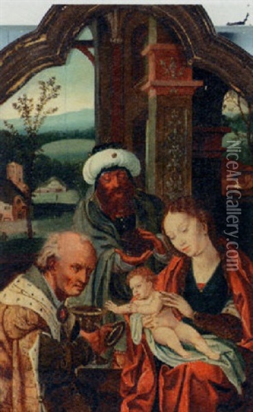 Adoration Of The Magi Oil Painting - Pieter Coecke van Aelst the Elder