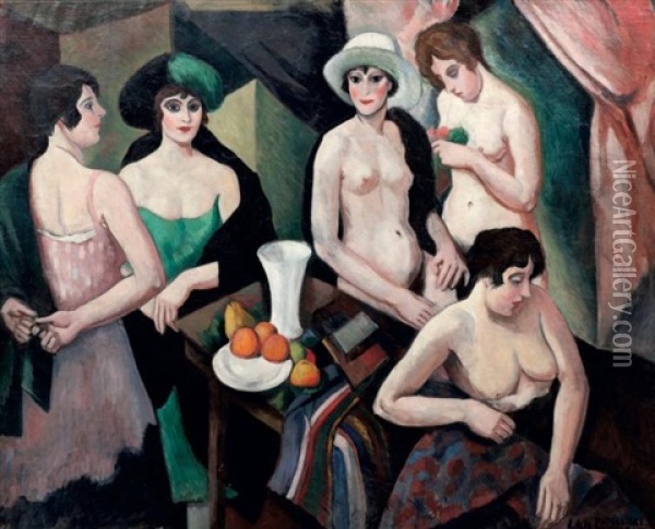Reunion De Femmes Oil Painting - Amedee Marie Dominique Dubois de La Patelliere
