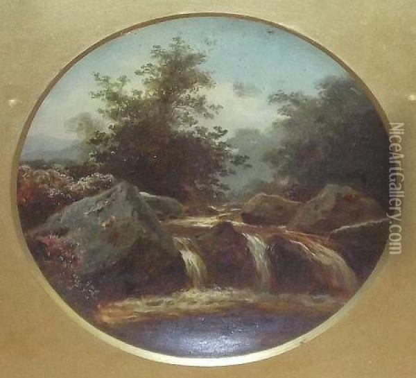 Waterfall Scene Oil Painting - Edmund Gill