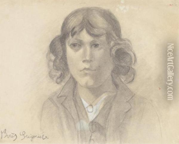 Portrait De Jeune Homme Oil Painting - Boris Dimitrevich Grigoriev