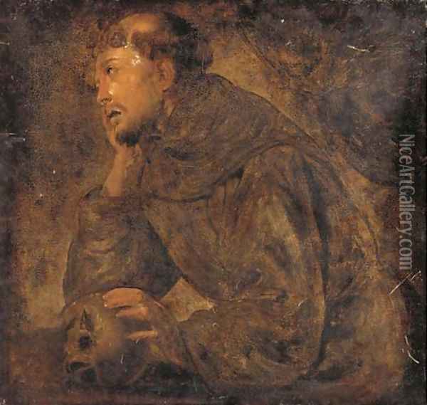 Saint Francis of Assisi Oil Painting - Mattia Preti