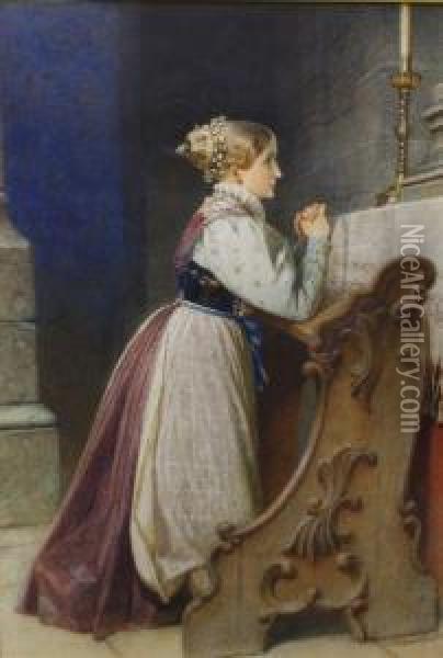 A Tyrolese Bride Oil Painting - Carl Haag